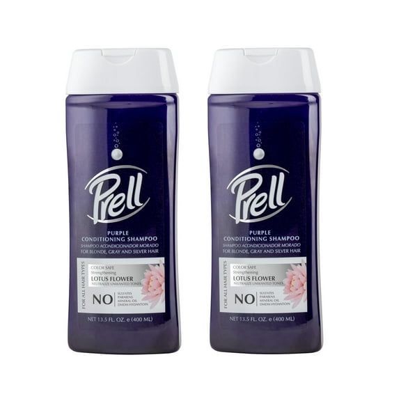 Prell Lotus Flower Color Safe Strengthening Purple Conditioning Shampoo for All Hair Types, 13.5 fl.oz - 2 Pack