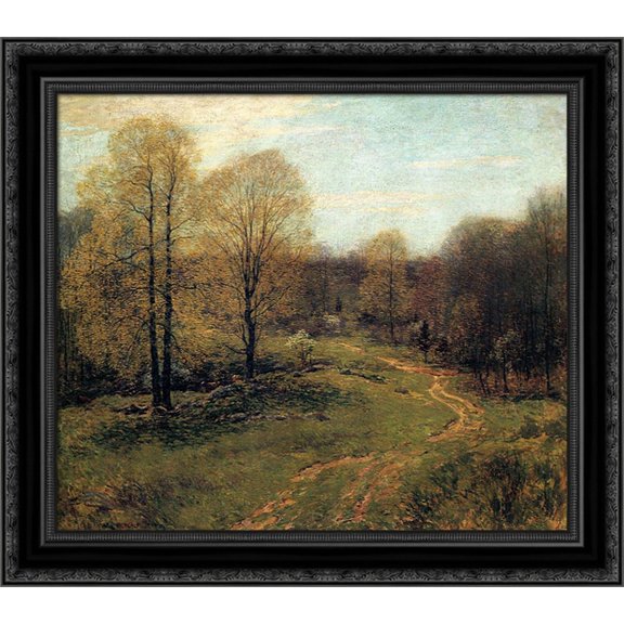 Prelude 20x20 Black Ornate Wood Framed Canvas Art by Metcalf, Willard