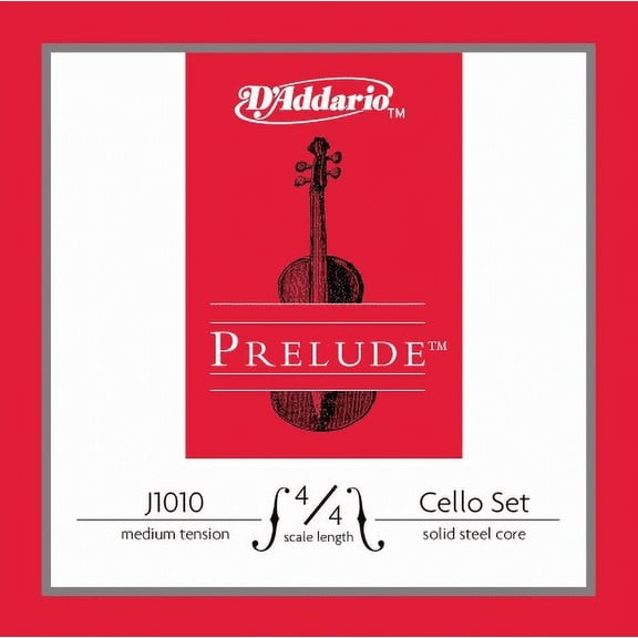D'Addario Prelude Cello String Set, 4/4 Scale, Medium Tension, Bulk 10-Pack