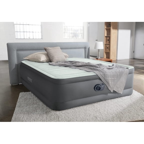PremAire I Fiber-Tech Elevated Dura Beam Technology Home Air Mattress Bed with Electric Built-in Pump, Full