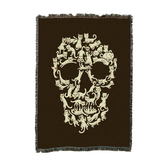 Pure Country Weavers Catskull Brown Medium Tapestry Throw Woven from Cotton - Made in The USA (50x60)