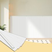 Premade Board-and-Batten Wainscoting Kit - Ready to Assemble Cover 118 x 39.4, Paintable Panel Molding Trim Slats for Accent Wall