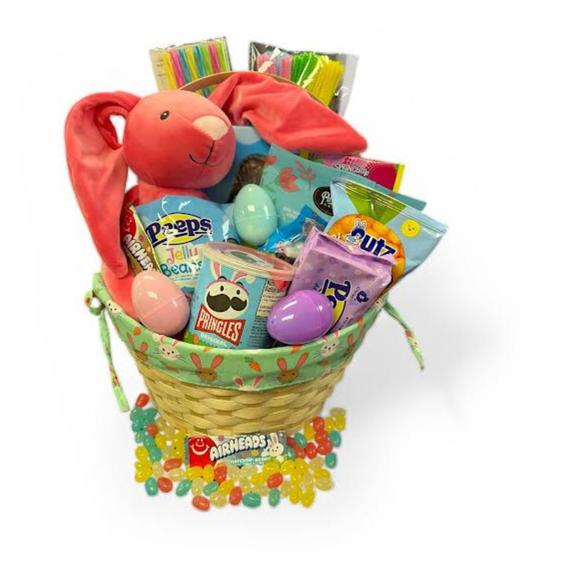 Premade Family Easter Gift Basket Activity Snack Care Package Kids Tweens Adults Families Full of Candy Toys Crafts Super Soft Plush Bunny