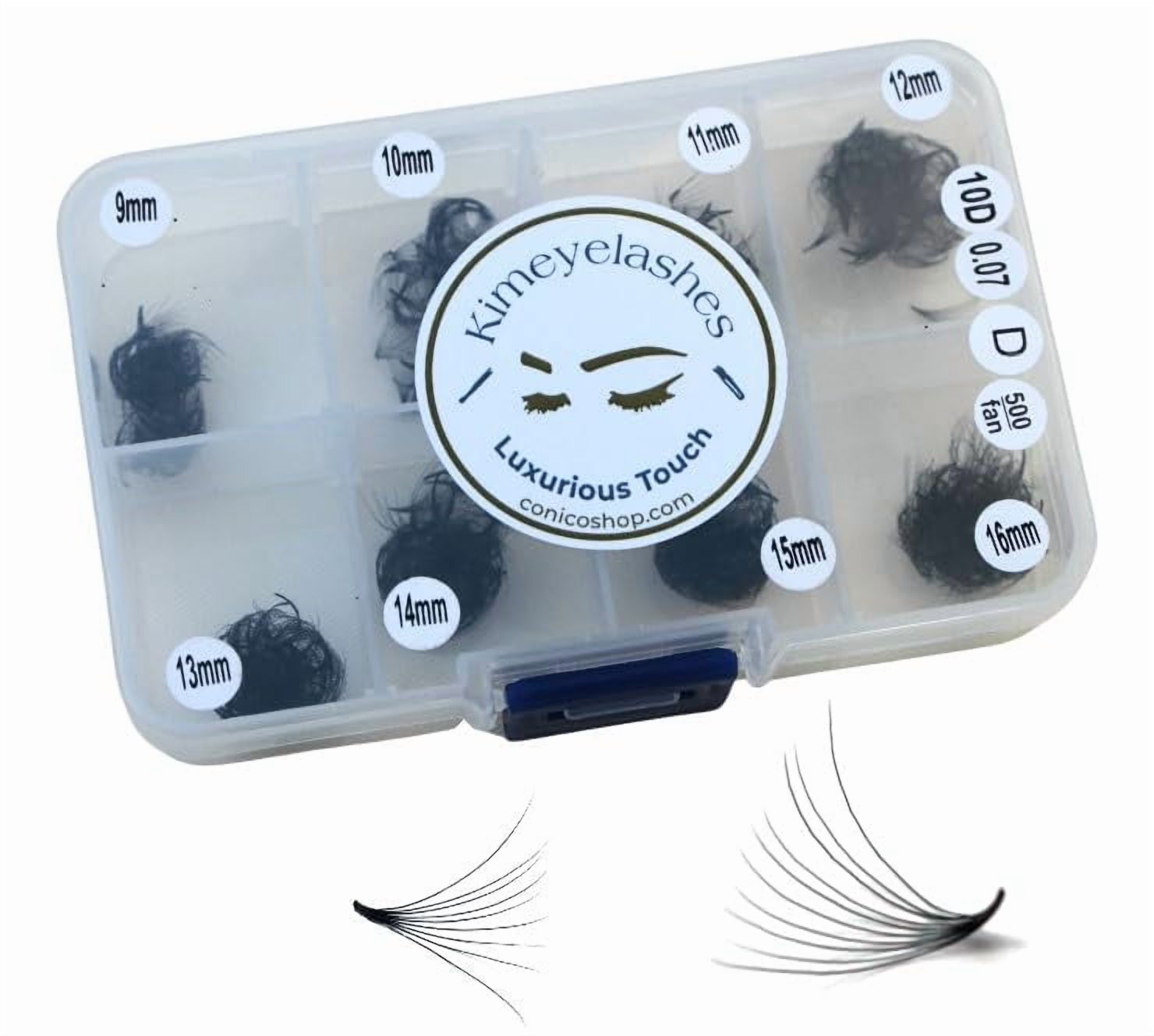 Premade Fans Eyelash Extension 500 Fans Handmade Loose Volume Lashes 5D/8D/10D/12D Pre-made Fans 0.05mm 0.07mm C/D Curl 9-16mm Hybrid Wispy Promade lashes