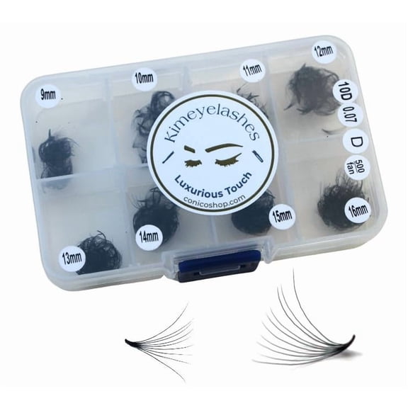 Premade Fans Eyelash Extension 500 Fans Handmade Loose Volume Lashes 5D/8D/10D/12D Pre-made Fans 0.05mm 0.07mm C/D Curl 9-16mm Hybrid Wispy Promade lashes