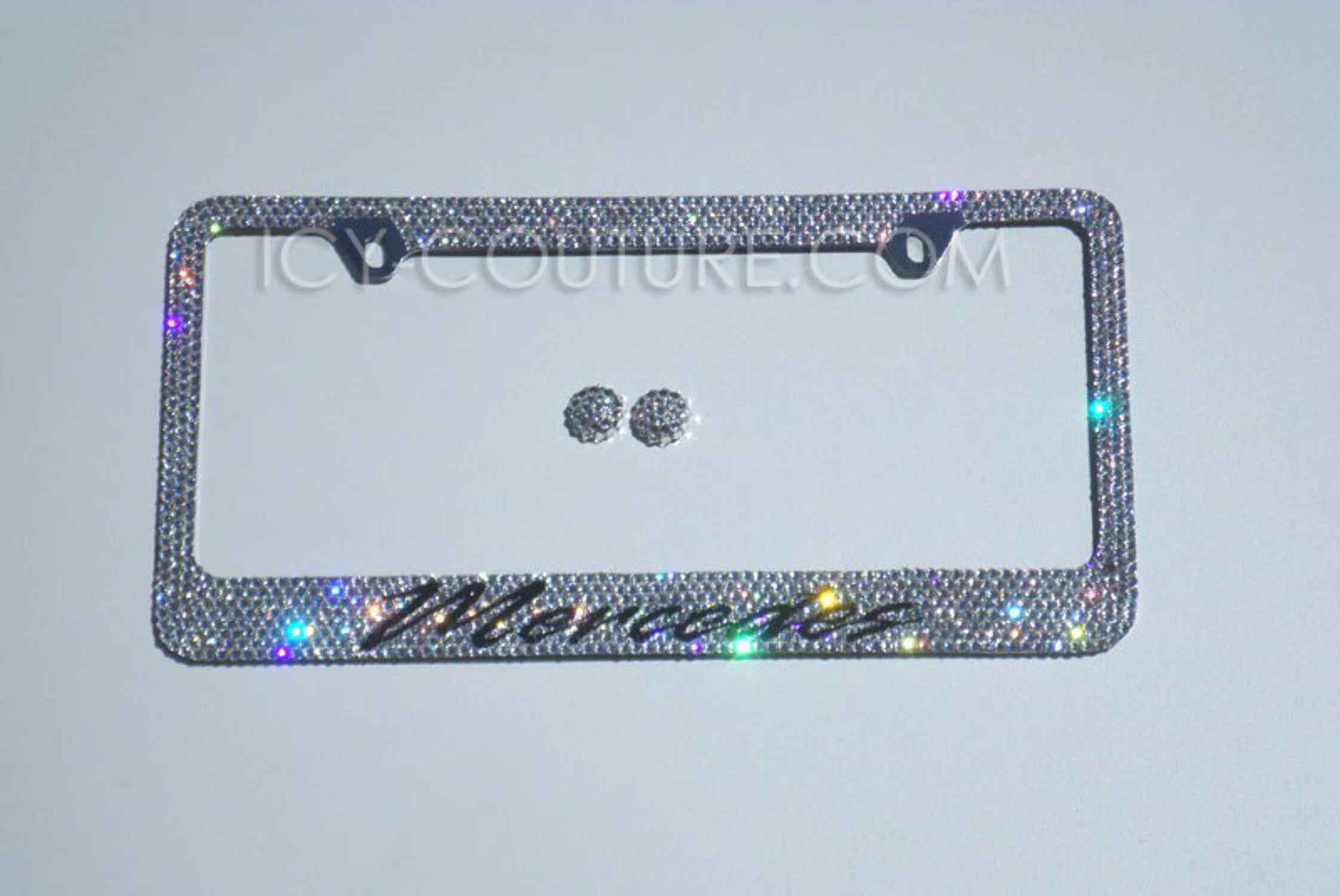 Mercedes bling license plate frame discount