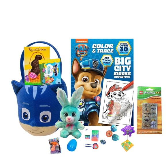 PJ Masks Catboy Easter Basket Includes Paw Patrol Coloring Book & Prefilled Egg Hunt Gift Set