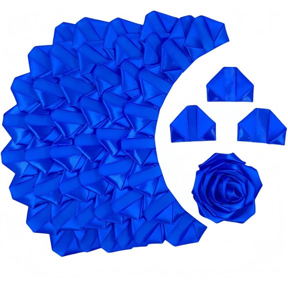 Premade Satin Ribbon Rose Petals Fake Rose Half Finished for DIY Satin Ribbon Flowers(200 Pcs)