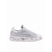 Premiata White Sneakers With Metallic Heel Accent White Womens