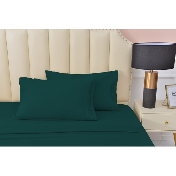 Premier 2000 Rayon Made from Bamboo Bed Sheets Set- Full Emerald Sheets, Ultra Soft Sheets-Deep Pockets 16"-Wrinkle Resistant-4 Pieces, Full Size, Emerald