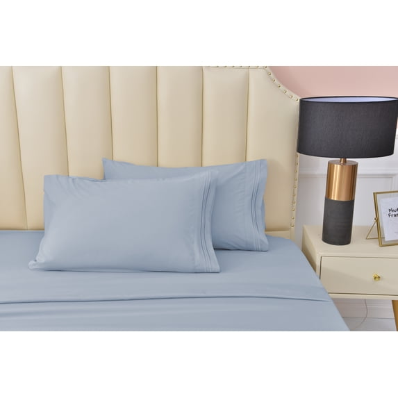 Premier 2000 Rayon Made from Bamboo Bed Sheets Set- Split King Light Gray Sheets, Ultra Soft Sheets-Deep Pockets 16"-Wrinkle Resistant-5 Pieces, Split King Size, Light Gray