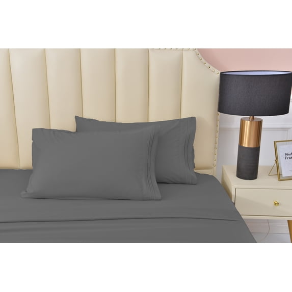 Premier 2000 Rayon Made from Bamboo Bed Sheets Set- Twin Gray Sheets, Ultra Soft Sheets-Deep Pockets 16"-Wrinkle Resistant-3 Pieces, Twin, Gray