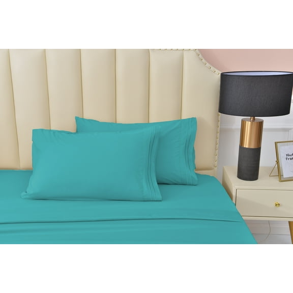 Premier 2000 Rayon Made from Bamboo Bed Sheets Set-TwinXL Teal Sheets, Ultra Soft Sheets-Deep Pockets 16"-Wrinkle Resistant-3 Pieces, TwinXL, Teal