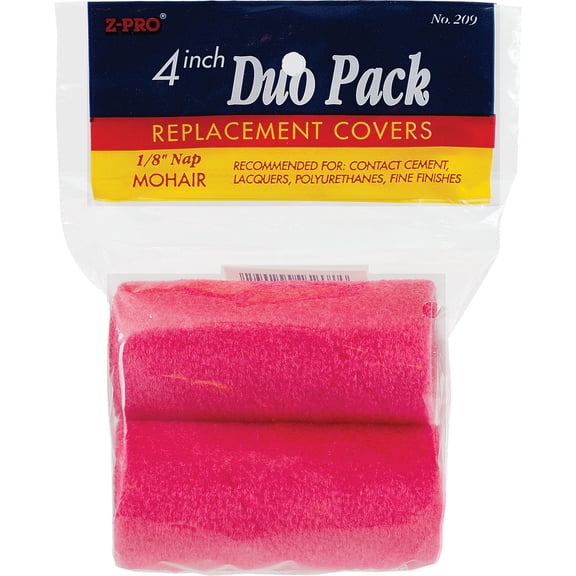 Premier 4" x 1/8" Nap Mohair Trim Roller Cover, 2 Pack, 209