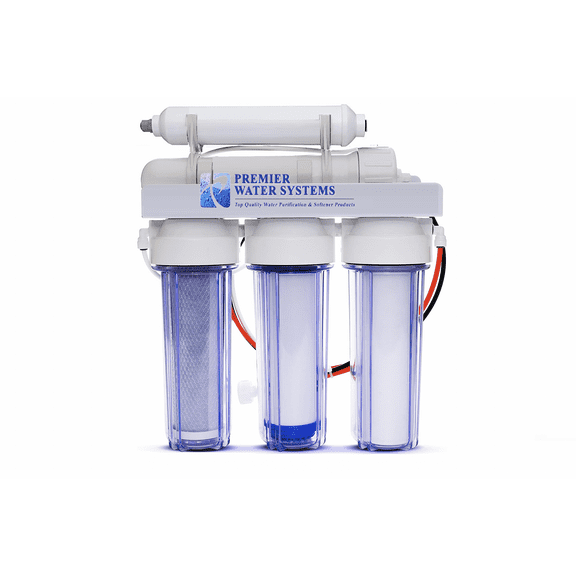 Premier 5 Stage Reverse Osmosis/Deionization (RO/DI) - Aquarium Reef Water Filter System, 50 GPD