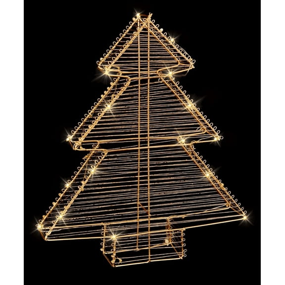 Premier - 58cm Twinkling LED Tree, Rose Gold. 30 Warm White LEDs