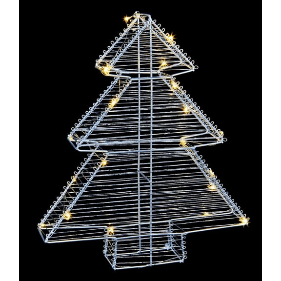 Premier - 58cm Twinkling LED Tree, Silver. 30 Warm White LEDs