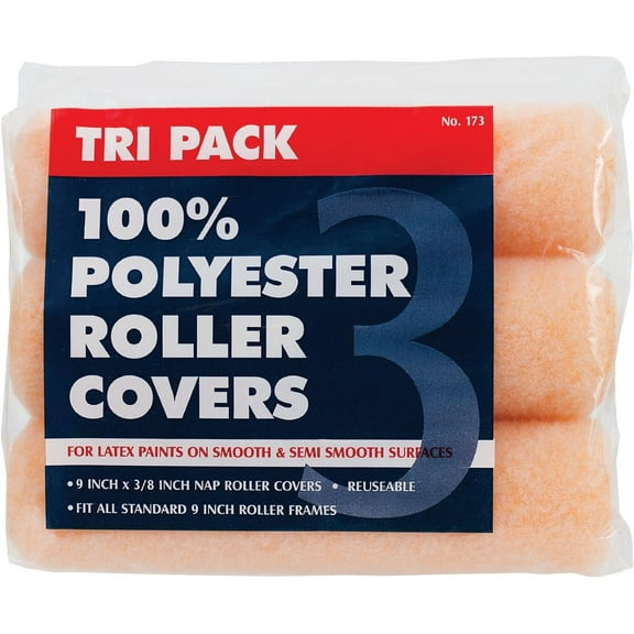 Premier 9" x 3/8" Nap Roller Cover, 3-Pack, 173