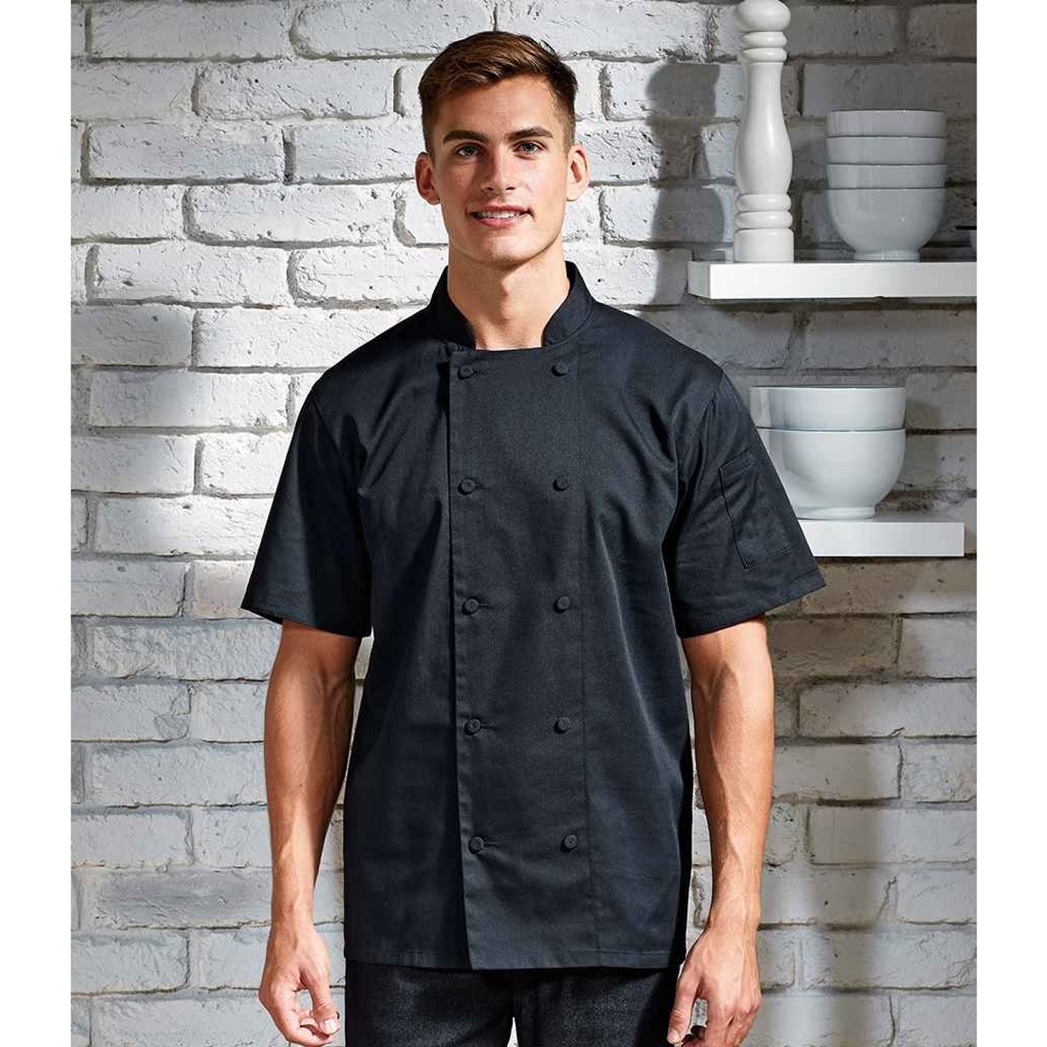 Essential ´Coolchecker®´ Chefs Shirt - Short Sleeve - Customize Nation