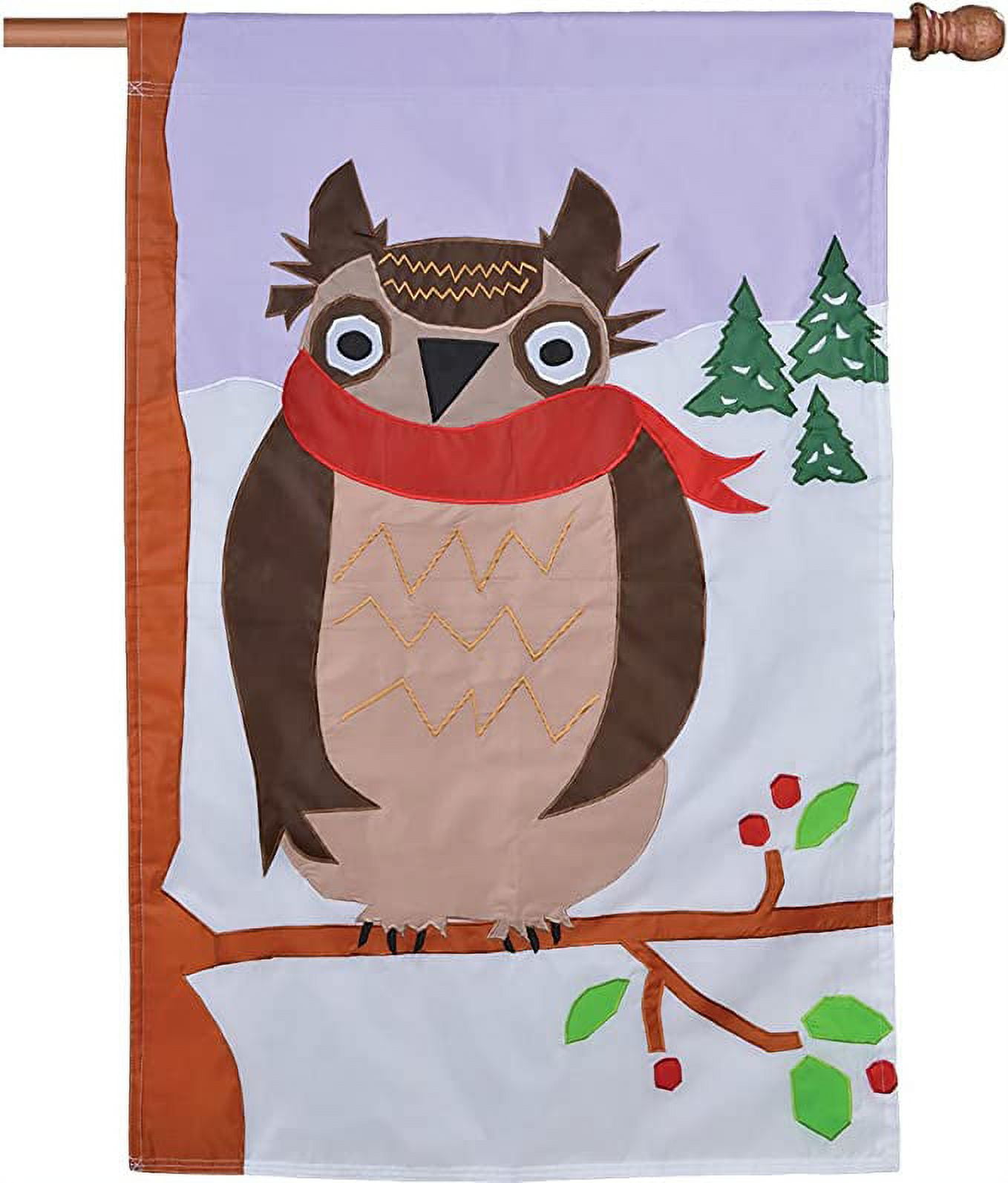 Premier Applique House Flag - Winter Owl - Walmart.com