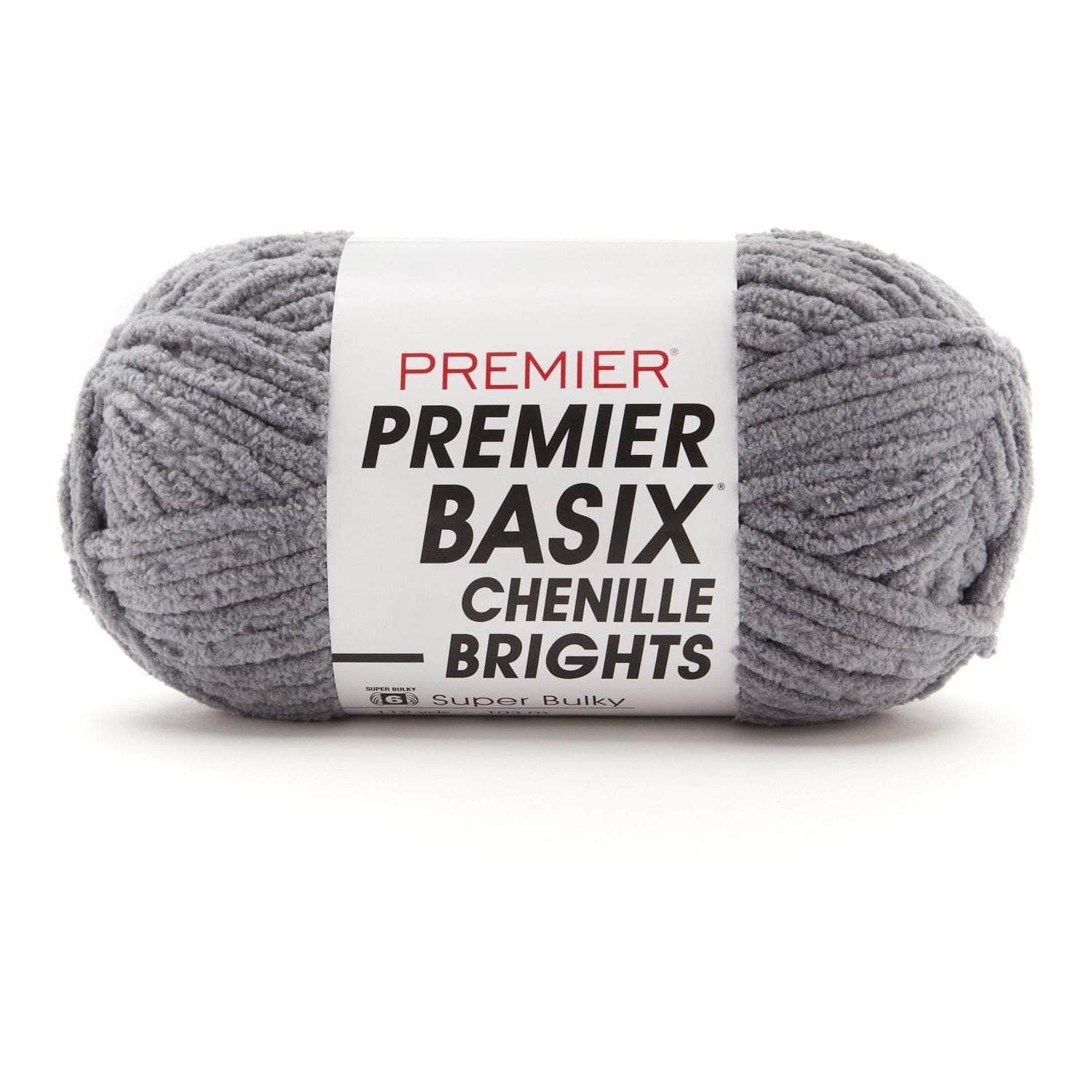Premier Yarns Basix Chenille Brights Yarn - 5.3 oz - #6 Super Bulky Weight - 3 Pack Bundle with Bella's Crafts Stitch Markers (Winter White)