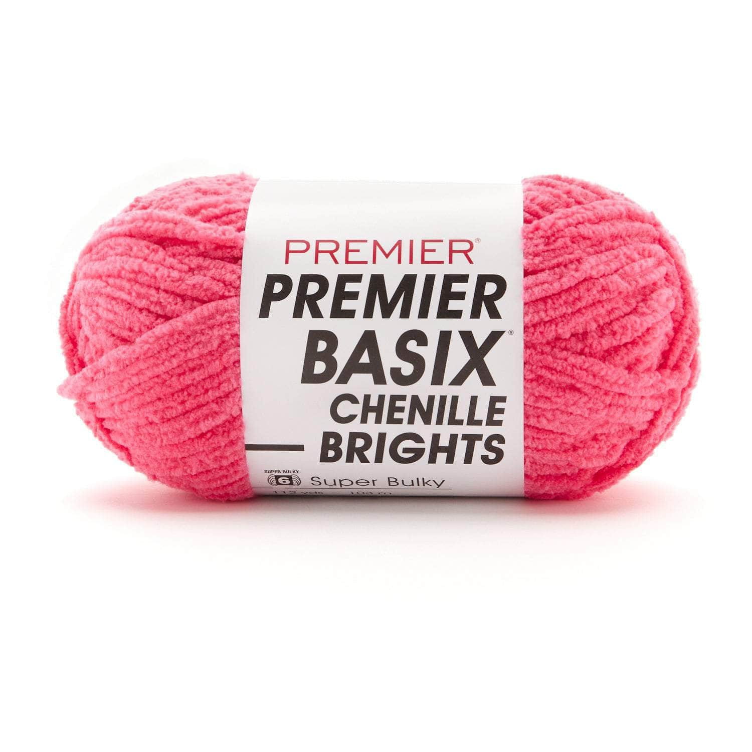 Premier Yarns Basix Chenille Brights Yarn - 5.3 Oz - #6 Super Bulky Weight  - 3 Pack Bundle with Bella's Crafts Stitch Markers (White)