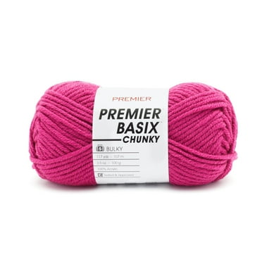 Premier Yarns Basix Chunky Yarn, Perfect for Crafting Quick Projects, Bulky Weight, Acrylic Yarn, Magenta