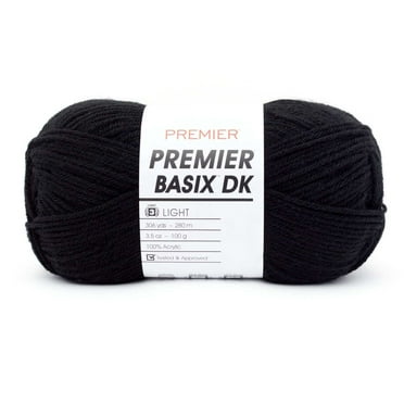 Premier Yarns Basix DK Weight Yarn, Made of Acrylic, Ideal for Crocheting and Knitting, Black