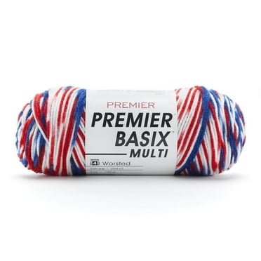 Premier Yarns Basix, Worsted Multi Yarn, Made of Acrylic, Ideal for Crocheting and Knitting, Americana
