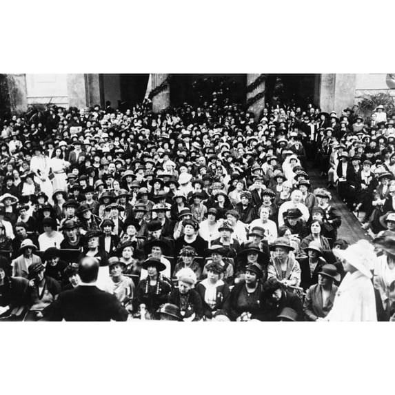 Premier Benito Mussolini Of Italy Addressing Women. At The International Congress Of The Alliance