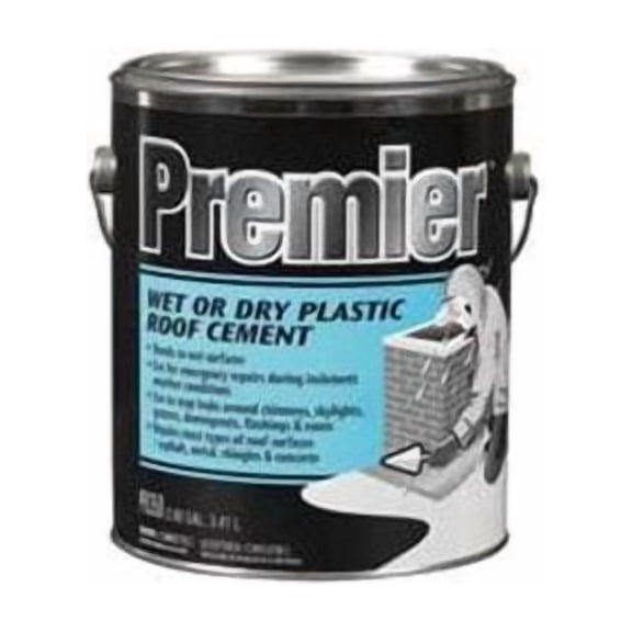 Premier Asphalt Roof Cement Wet/Dry Surface - High Resistance - 1 Gal, Multicolor