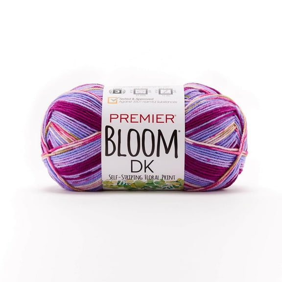 Premier Yarns Bloom DK Weight Yarn, Self-Patterning Yarn for Crocheting and Knitting, Iris
