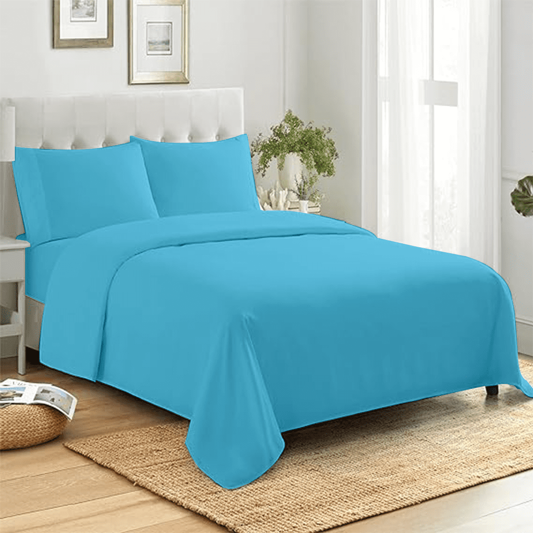 Premier Colorful King Size Bed Sheet Set, Microfiber 4 Piece Deep