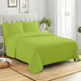 thumbnail image 1 of Premier Colorful Queen Sheet Set, Microfiber 16 Inch Deep Pocket 4 Piece Bed Sheet - Lime Green, 1 of 6
