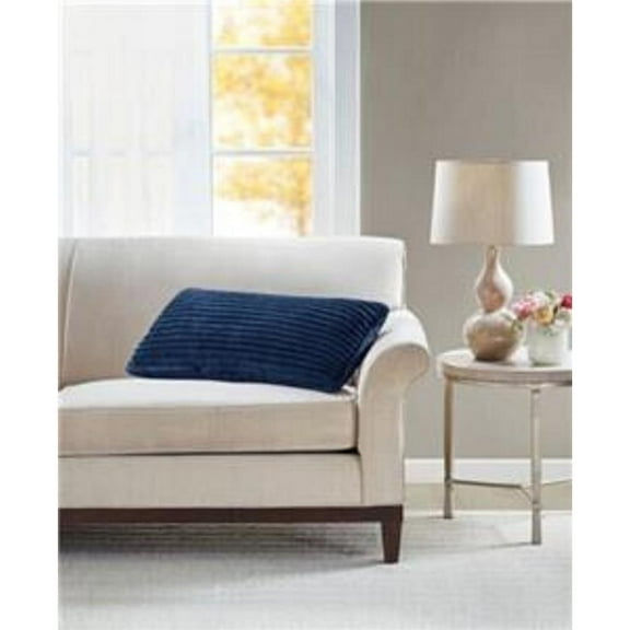 Premier Comfort Corded Plush decorative Pillow -Navy- 14"x30" New with box/tags