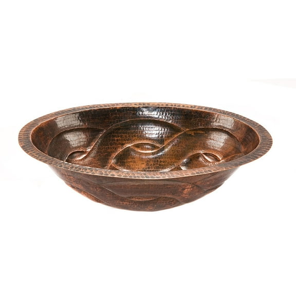 Premier Copper LO19FBDDB Oval Braid Under Counter Hammered Copper Sink