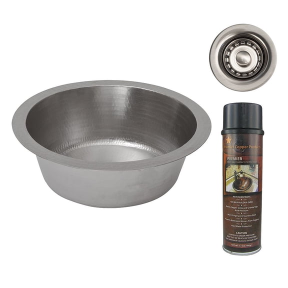 Premier Copper Products BSP5_BR14EN2-B Bar Sink and Drain Package