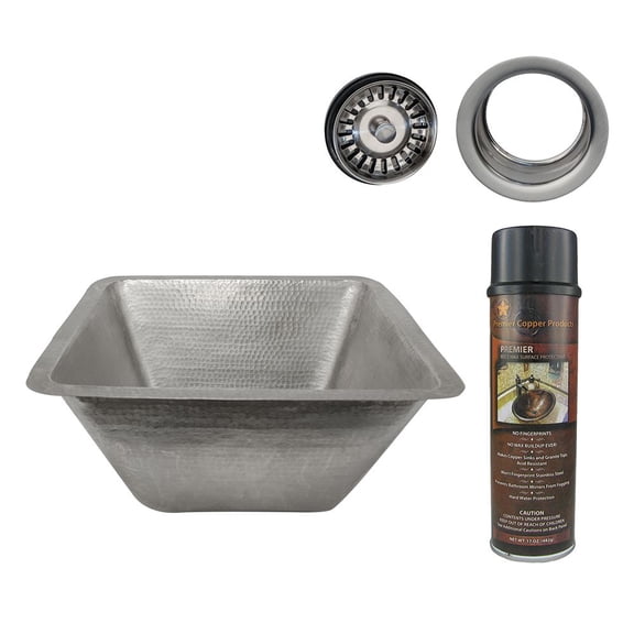 Premier Copper Products BSP5_BS17EN-G Bar Sink and Drain Package