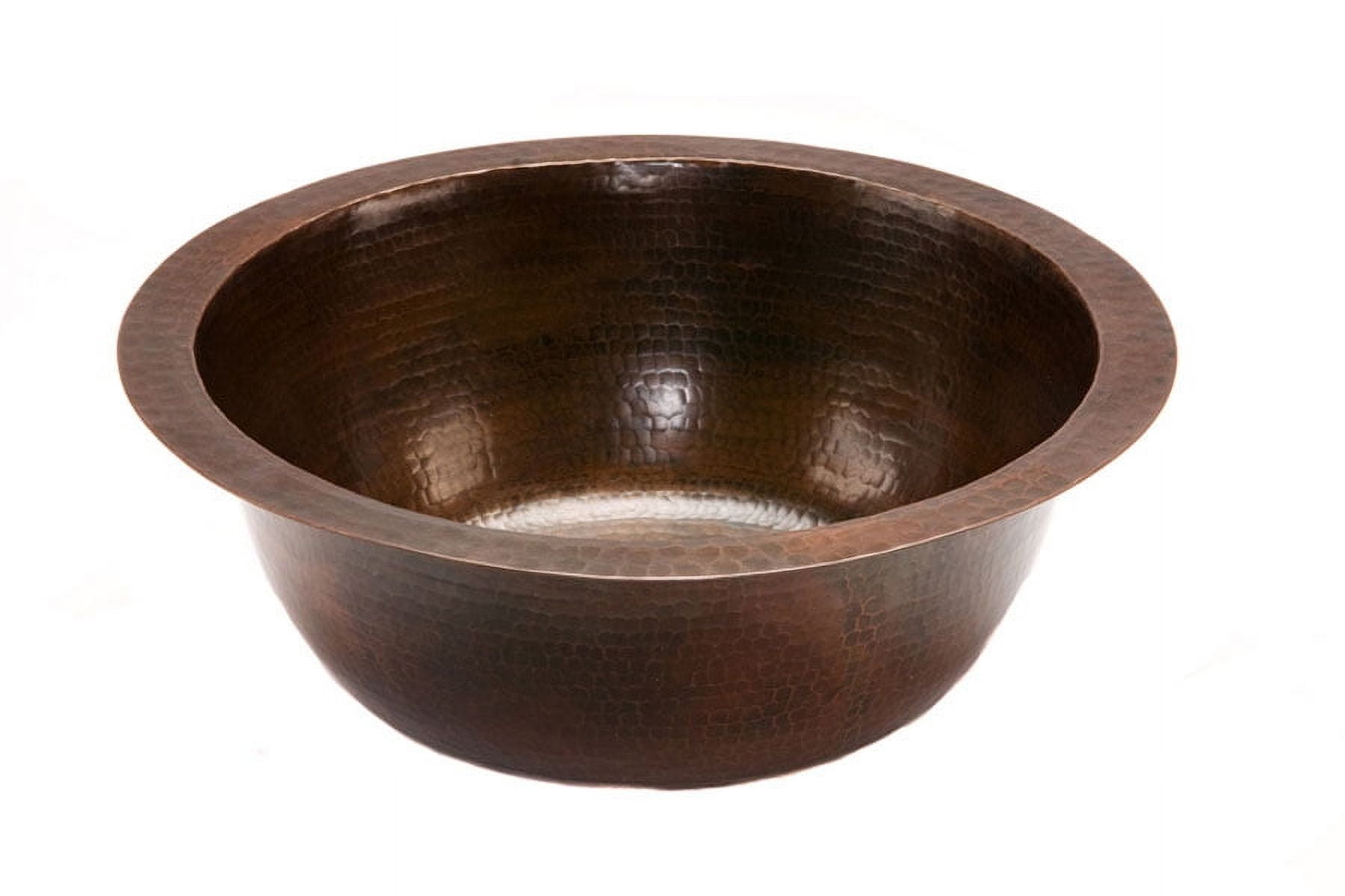 14" Round Hammered Copper Bar Sink in Oil Rubbed Bronze Finish