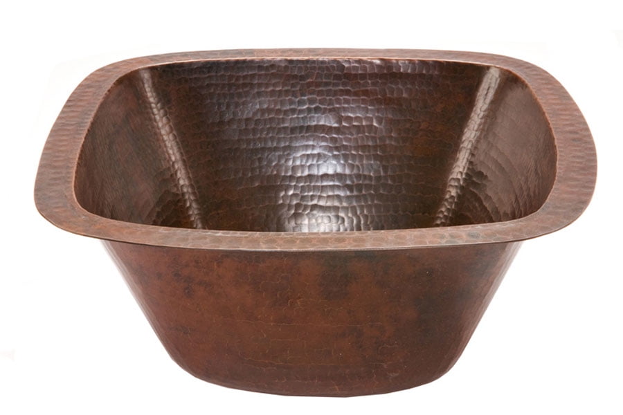 15" Square Hammered Copper Bar Sink in Oil Rubbed Bronze Finish
