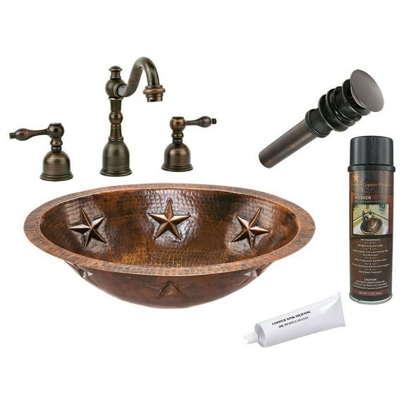 Premier Copper Products Bsp2_Lo19fstdb 19" Copper Drop In Bathroom Sink - Bronze