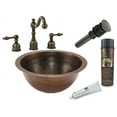 thumbnail image 1 of Premier Copper Products Bsp2_Lr14fdb 14" Copper Drop In Bathroom Sink - Bronze, 1 of 7