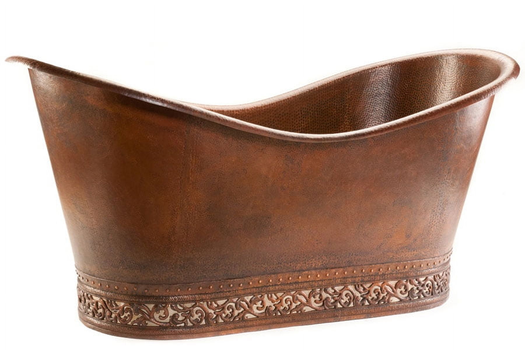 Premier Copper Products Btn67db 67" Free Standing Copper Soaking Tub Bronze