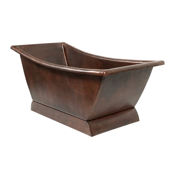 Premier Copper ProductsBTSC67DB 67" Hammered Copper Canoa Single Slipper Bathtub