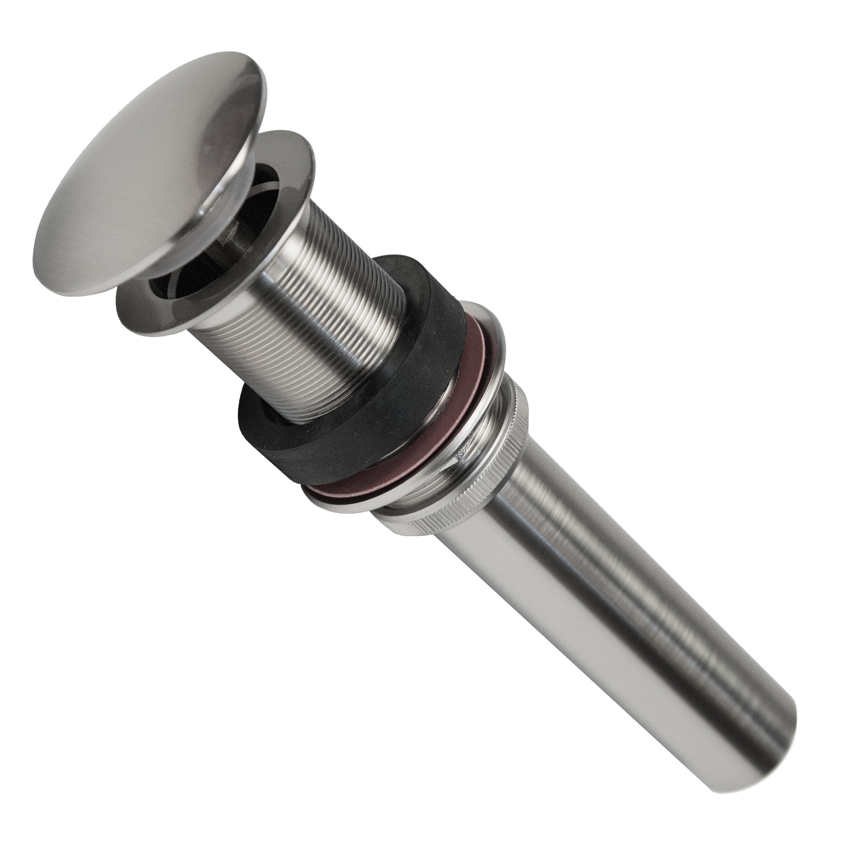 Brushed Nickel Non-Overflow Pop-Up Bathroom Sink Drain