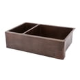 thumbnail image 1 of Premier Copper Products Ka25db33229 33" Farmhouse Double Basin Copper Kitchen Sink -, 1 of 3