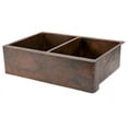 thumbnail image 1 of Premier Copper Products Ka50db33229 33" Farmhouse Double Basin Copper Kitchen Sink -, 1 of 4