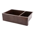 thumbnail image 1 of Premier Copper ProductsKA75DB33229 33" Hammered Copper Kitchen Apron 75/25 Double Basin Sink, 1 of 4