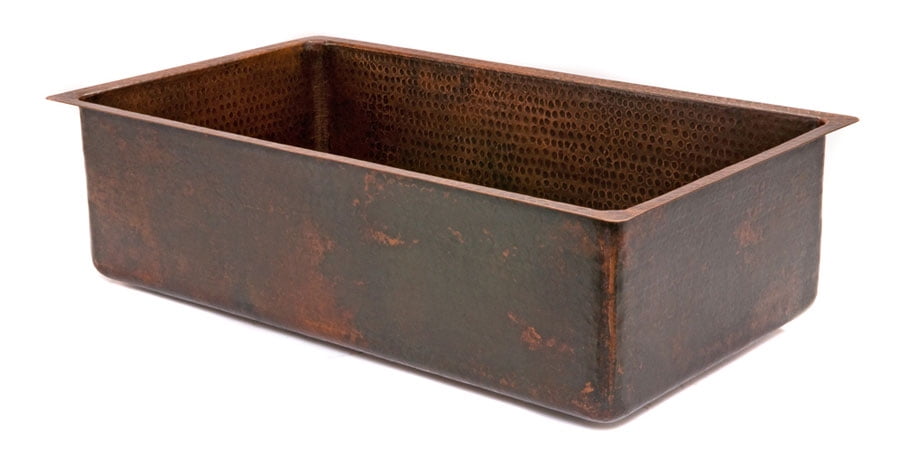 33" Hammered Copper Single Basin Drop-In Kitchen Sink