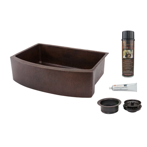 Premier Copper Products Ksp3_Kasrdb33249 33" Single Basin Farmhouse 14-Gauge Cop - Copper